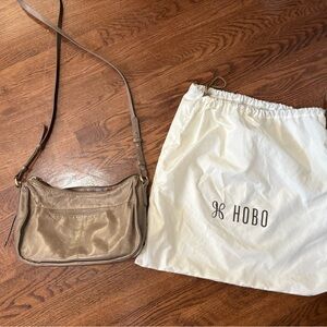 Vintage HOBO Taupe Leather Hobo Bag